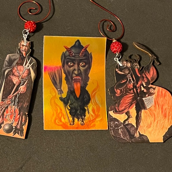 Krampus Ornament Set - Krampusnacht Holiday Decor Collectible Gift - xmas devil - Picture 4 of 13